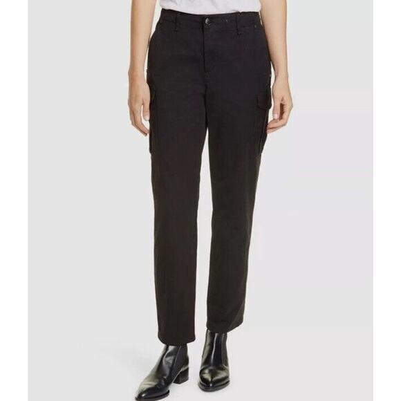 Rag & Bone Women's Black Buckley High-Rise Stretch Cargo Chino Pants Sz 32 BZ - Picture 1 of 7